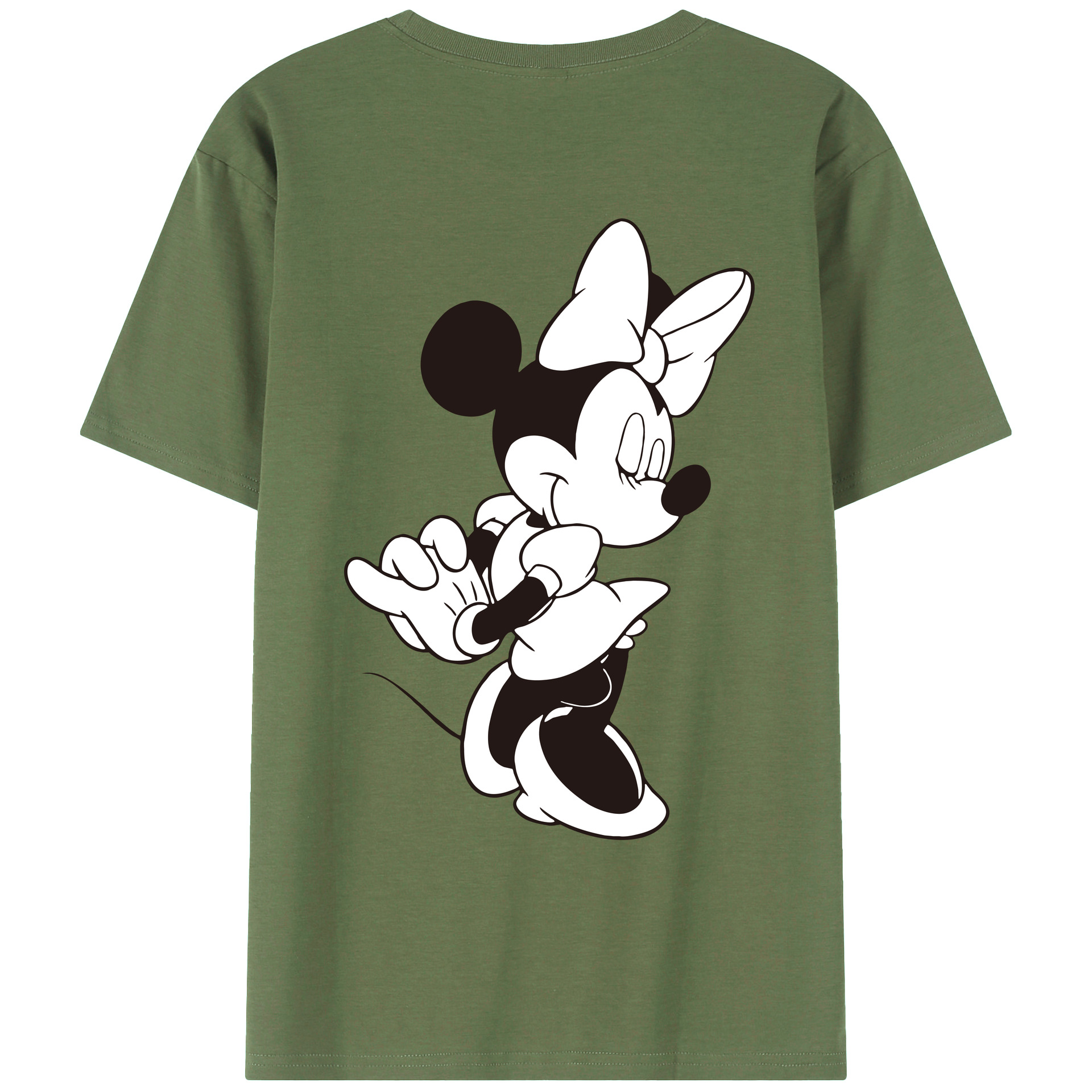 ミッキーマウス Mickey Mouse 綿100％ メンズ半袖Tシャツ（バックプリント） 通気性